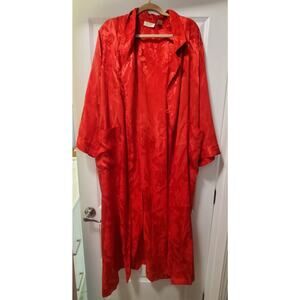 Victoria's Secret Red Floral Silky Satin Robe size m/l. A31